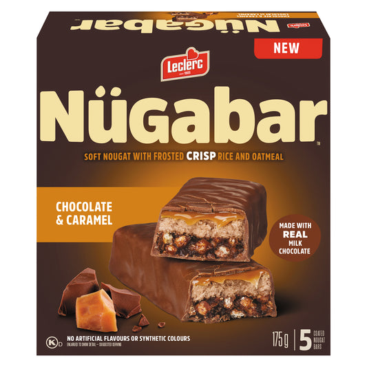 NUGABAR MILK CHOCOLATE CARAMEL BAR, 12 X 175 G