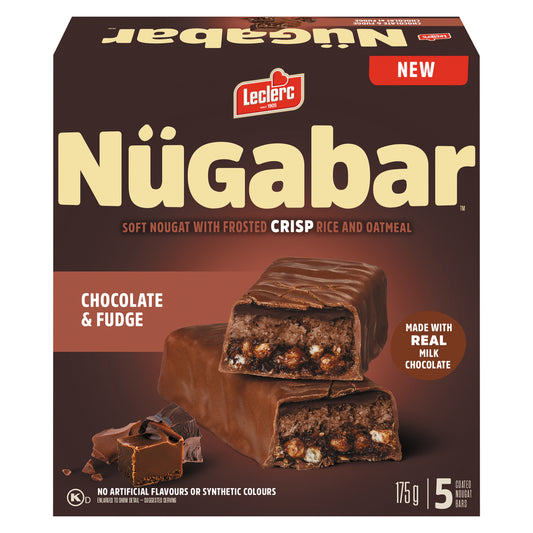 NUGABAR CHOCOLATE AND FUDGE BAR, 12 X 175 G