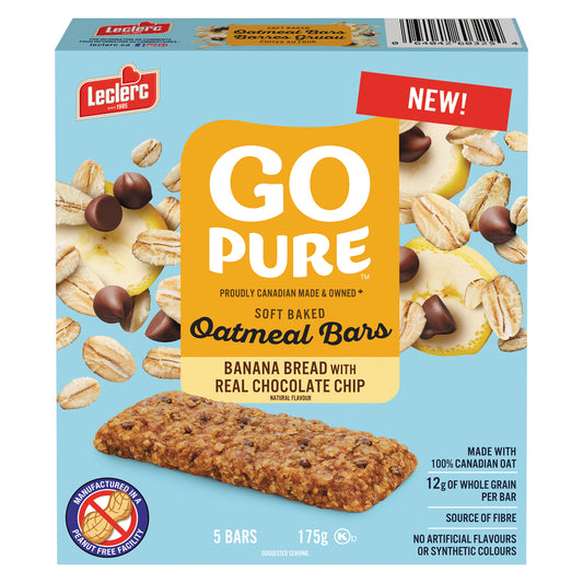 GO PURE COOKED BANANA BREAD OAT BARS, 12 X 175 G