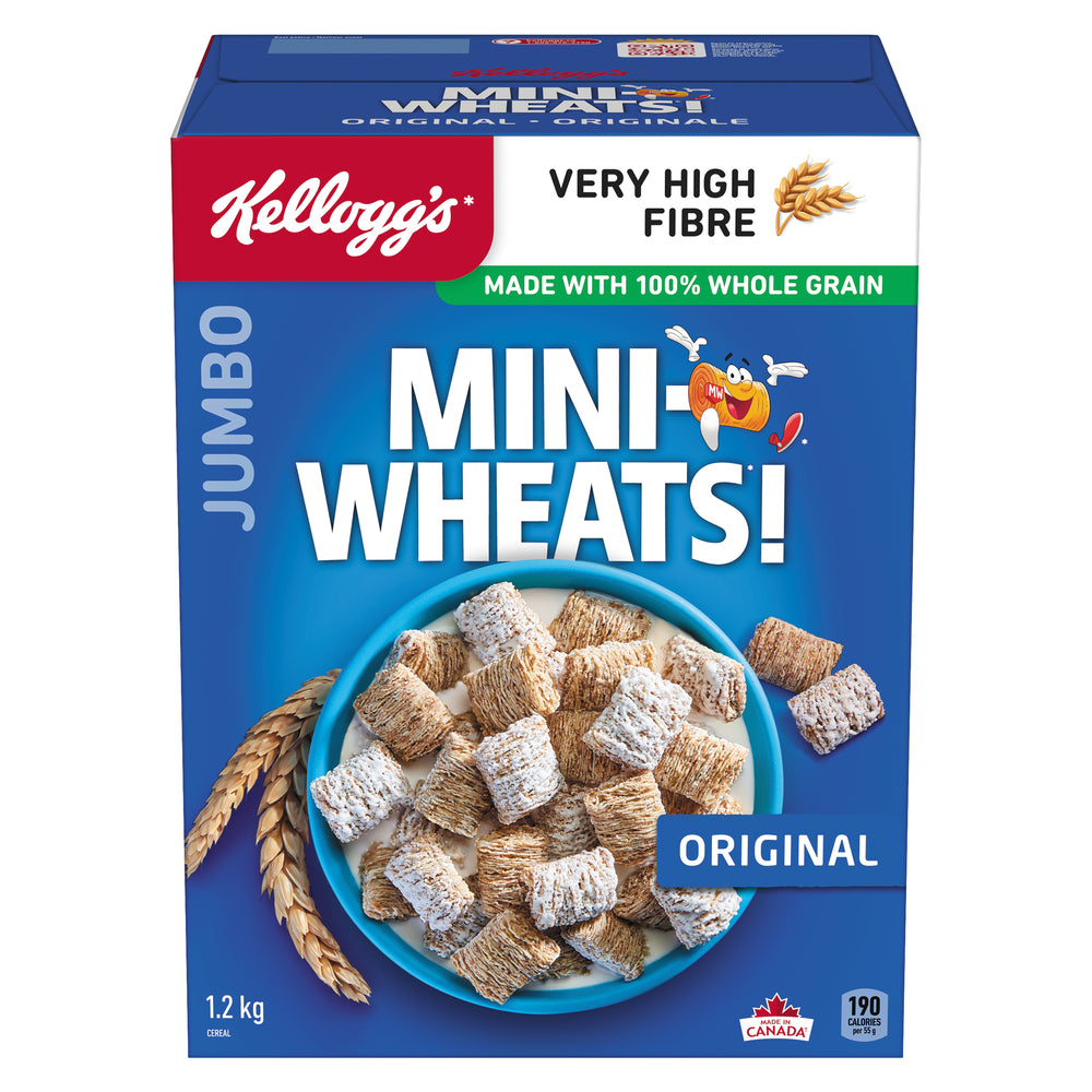 KELLOGG'S MINI-WHEATS CEREAL JUMBO, 6 X 1.2 KG