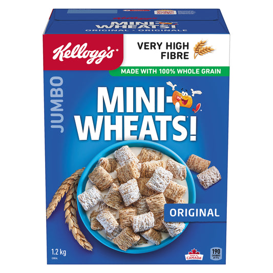KELLOGG'S MINI-WHEATS CEREAL JUMBO, 6 X 1.2 KG