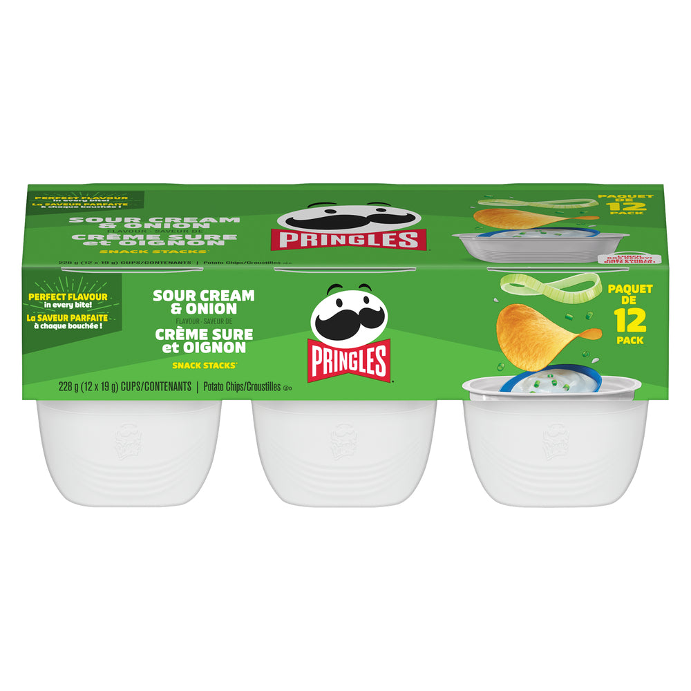 PRINGLES CROUST SNACK SOUR CREAM & ONION, 4 X 12 X 19 G