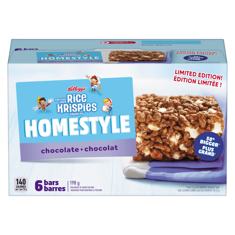 KELLOGG'S RICE KRISPIES HOMESTYLE CHOCOLATE, 6 X 198 G