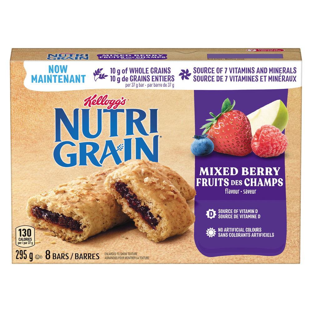 KELLOGG'S NUTRIGRAIN BAR MIXED BERRY, 12 X 295 G