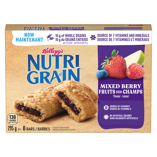 KELLOGG'S NUTRIGRAIN BAR MIXED BERRY, 12 X 295 G