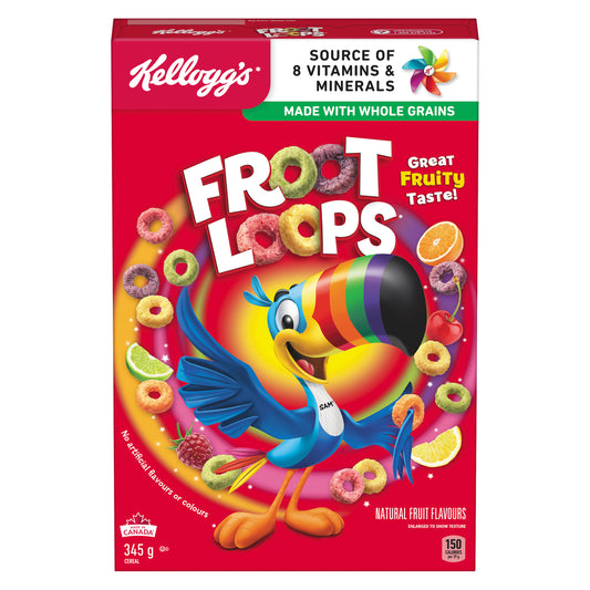 KELLOGG'S FROOT LOOPS CEREAL, 12 X 345 G