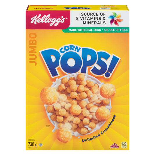 KELLOGG'S CORN POPS CEREAL JUMBO, 14 X 730 G