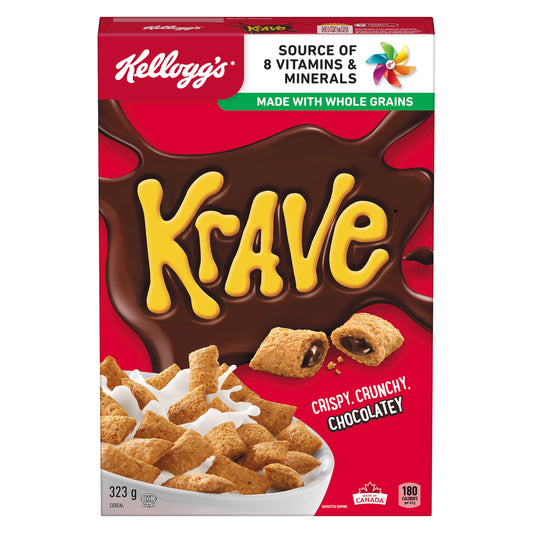 KELLOGG'S KRAVE CHOCOLATE CEREAL, 10 X 323 G