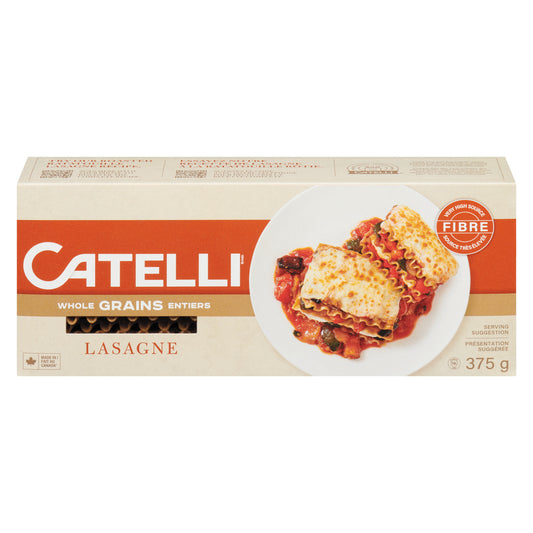 CATELLI WHOLE WHEAT LASAGNA PASTA, 12 X 375 G