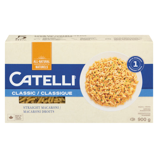 CATELLI STRAIGHT MACARONI PASTA, 12 X 900 G