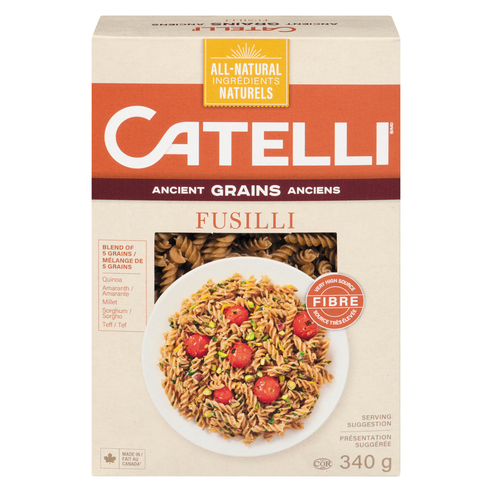 CATELLI ANCIENT GRAIN FUSILLI PASTA, 12 X 340 G