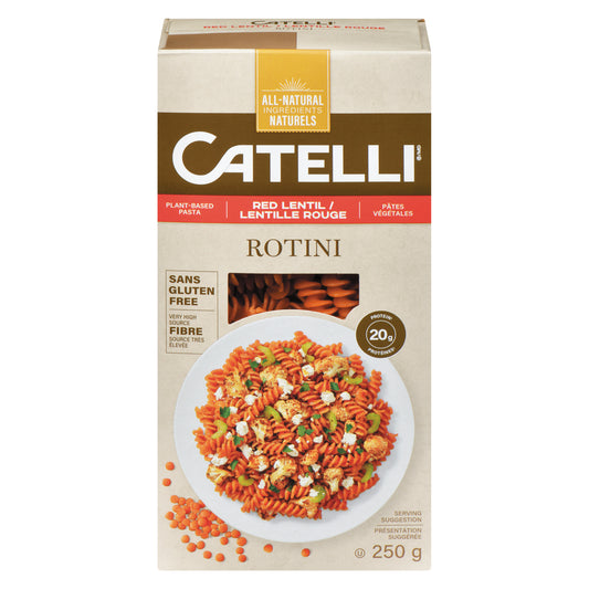 CATELLI RED LENTIL ROTINI PASTA, 10 X 250 G