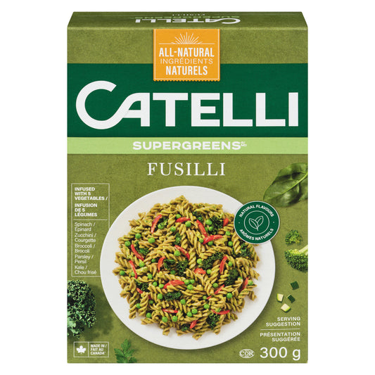 CATELLI SUPERGREEN FUSILLI PASTA, 12 X 300 G