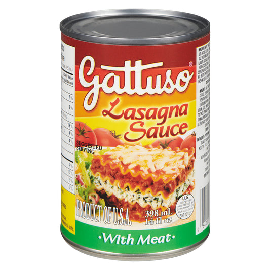 GATTUSO LASAGNA SAUCE, 12 X 398 ML