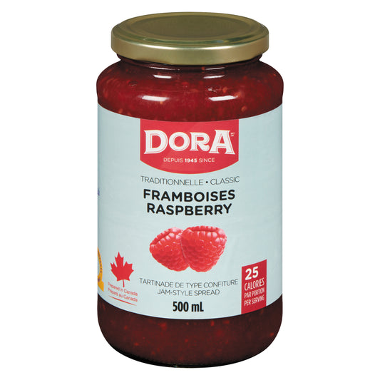 DORA LIGHT PECTIN RASPBERRY JAM, 12 X 500 ML