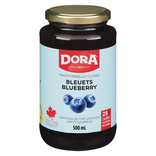 DORA LIGHT BLUEBERRY SPREAD, 12 X 500 ML