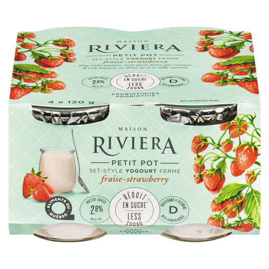 RIVIERA YOGURT 2.8% STRAWBERRY CUP, 6 X 4 X 120 G