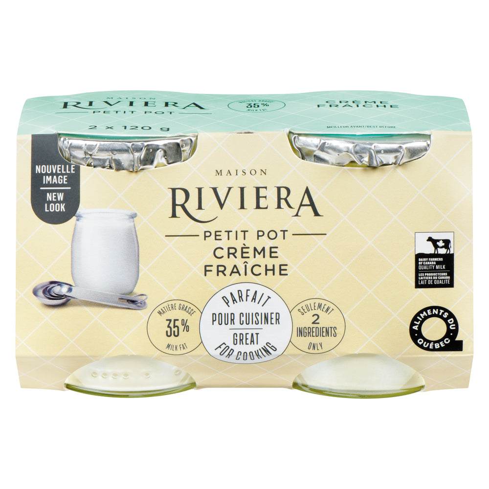 RIVIERA SOUR CREAM POT 35%, 6 X 2 X 120 ML