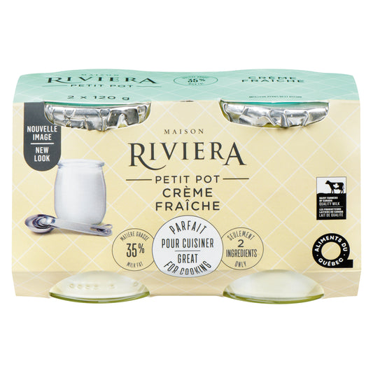 RIVIERA SOUR CREAM POT 35%, 6 X 2 X 120 ML