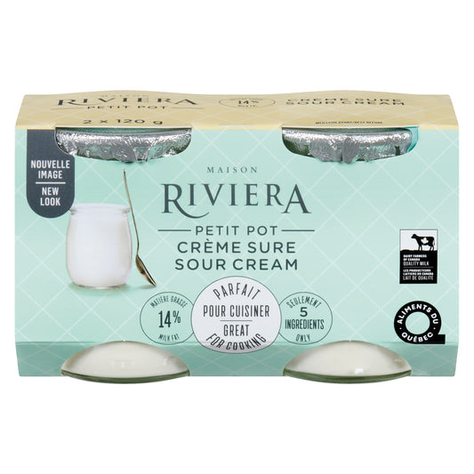 RIVIERA SOUR CREAM SMALL POT, 6 X 2 X 120 ML