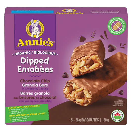 ANNIE'S ORGANIC CHOCOLATE ENROBED BAR, 12 X 130 G