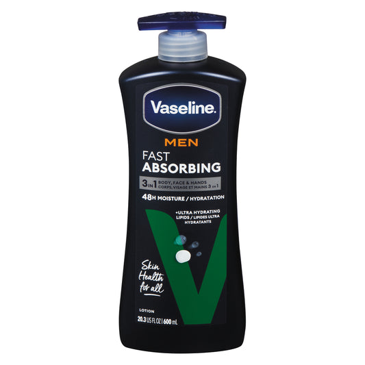 VASELINE LOTION MEN FAST ABSORBING, 4 X 600 ML