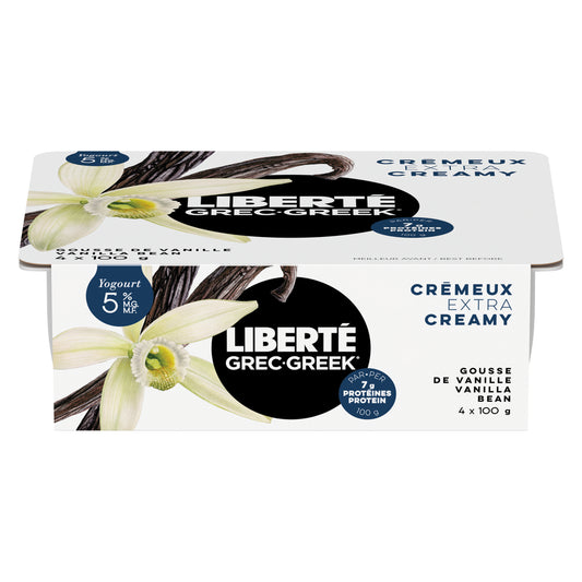 LIBERTE GREEK YOGURT 5% VANILLA EXTRA CREAMY, 6 X 4 X 100 G