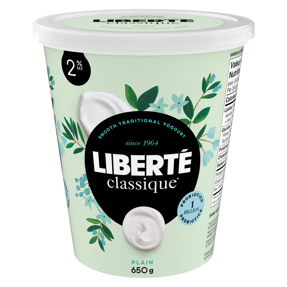 LIBERTE CLASSIC YOGURT 2% PLAIN, 6 X 650 G