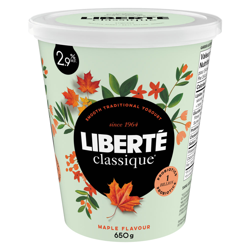 LIBERTE CLASSIC YOGURT 2.9% MAPLE, 6 X 650 G