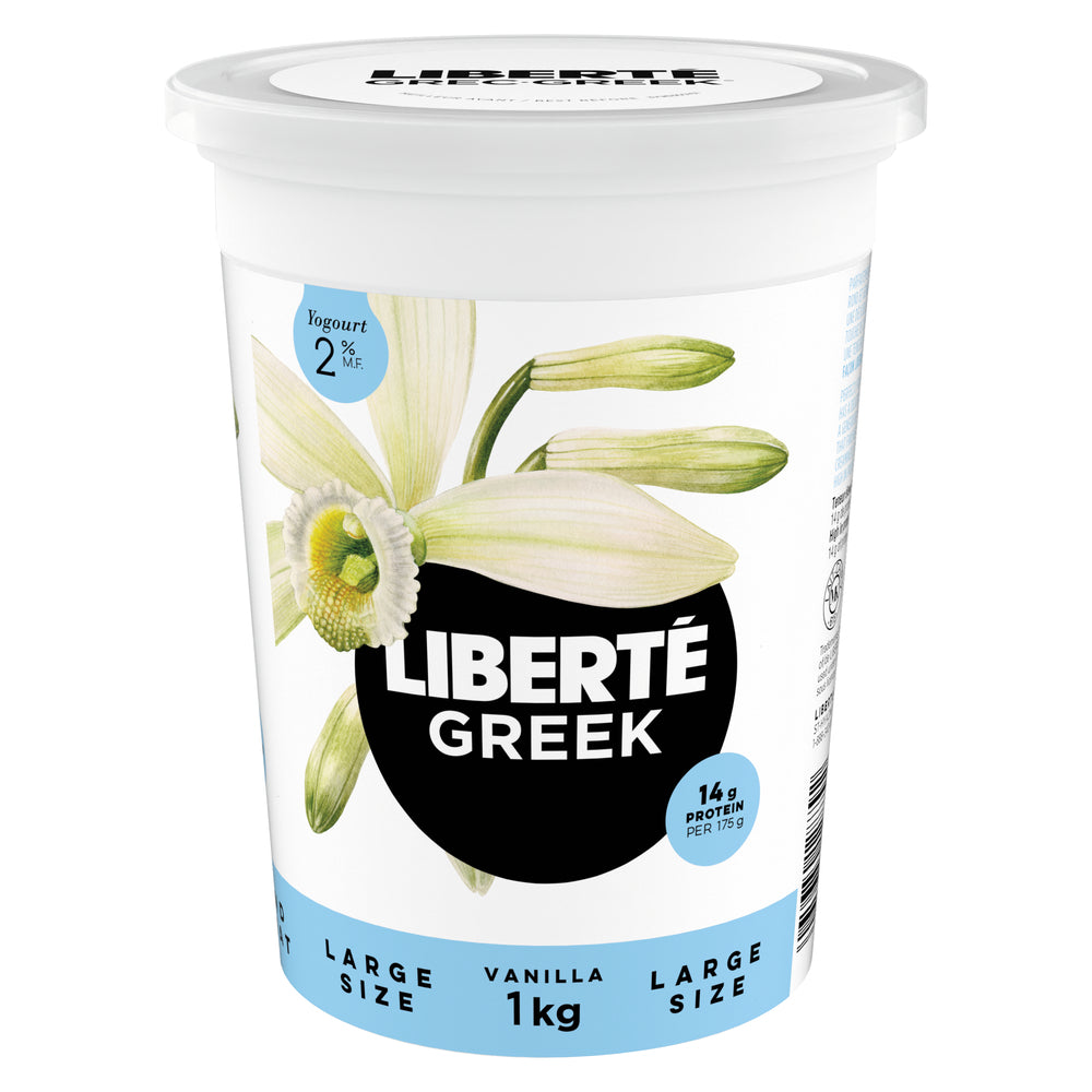 LIBERTE GREEK YOGURT VANILLA 2%, 6 X 1 KG
