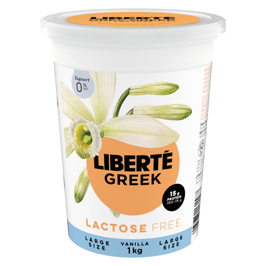 LIBERTE GREEK YOGURT SLACTOSE-FREE 0% VANILLA, 6 X 1 KG