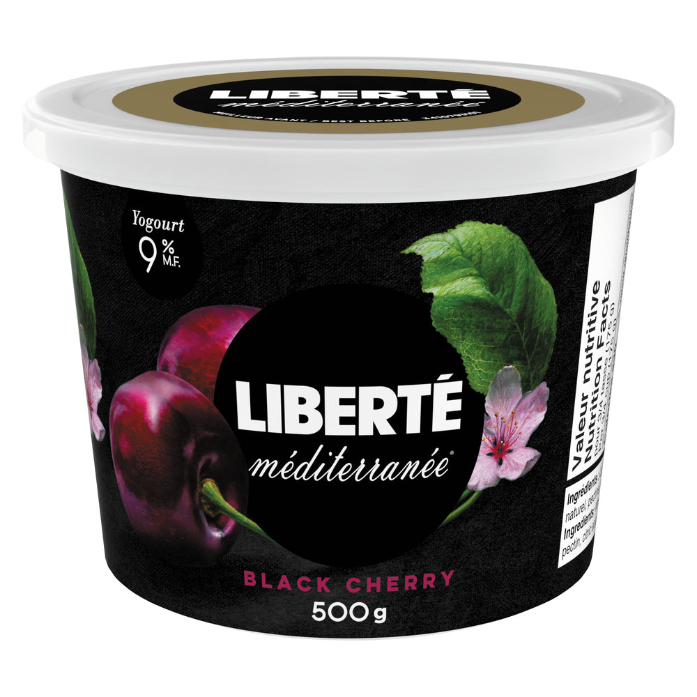 LIBERTE YOGURT MEDITERRANEAN BLACK CHERRY 9%, 6 X 500 G