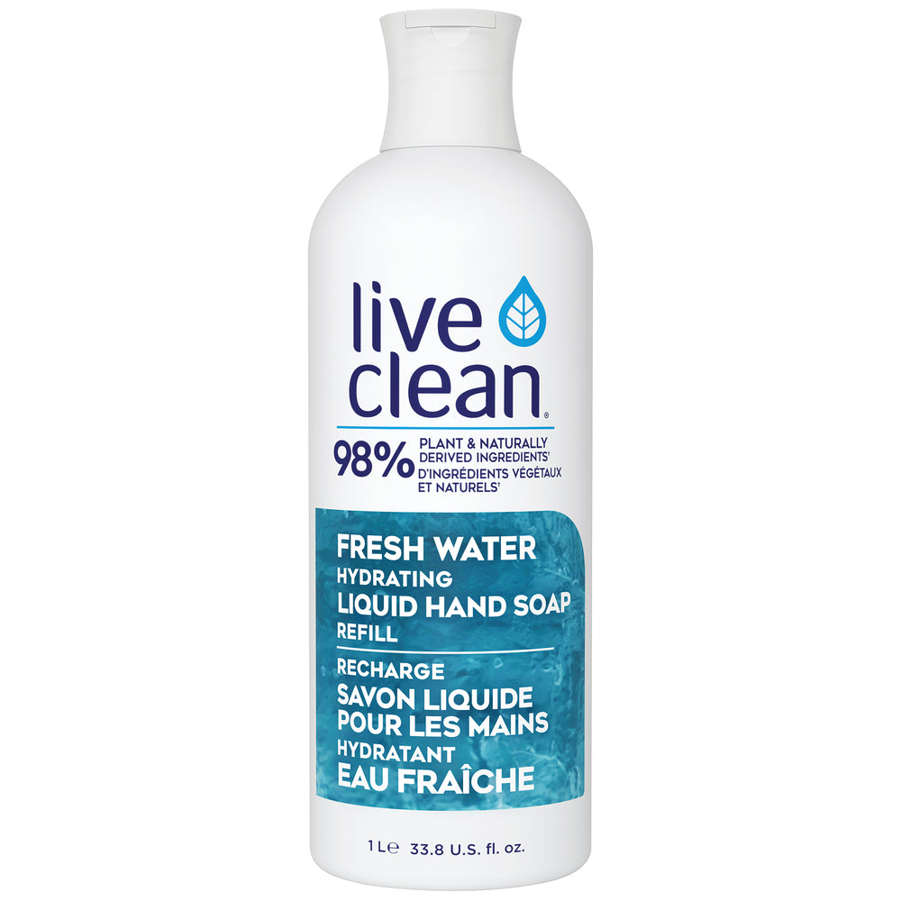 LIVCLEAN FRESH WATER HAND SOAP REFILL, 4 X 1 L