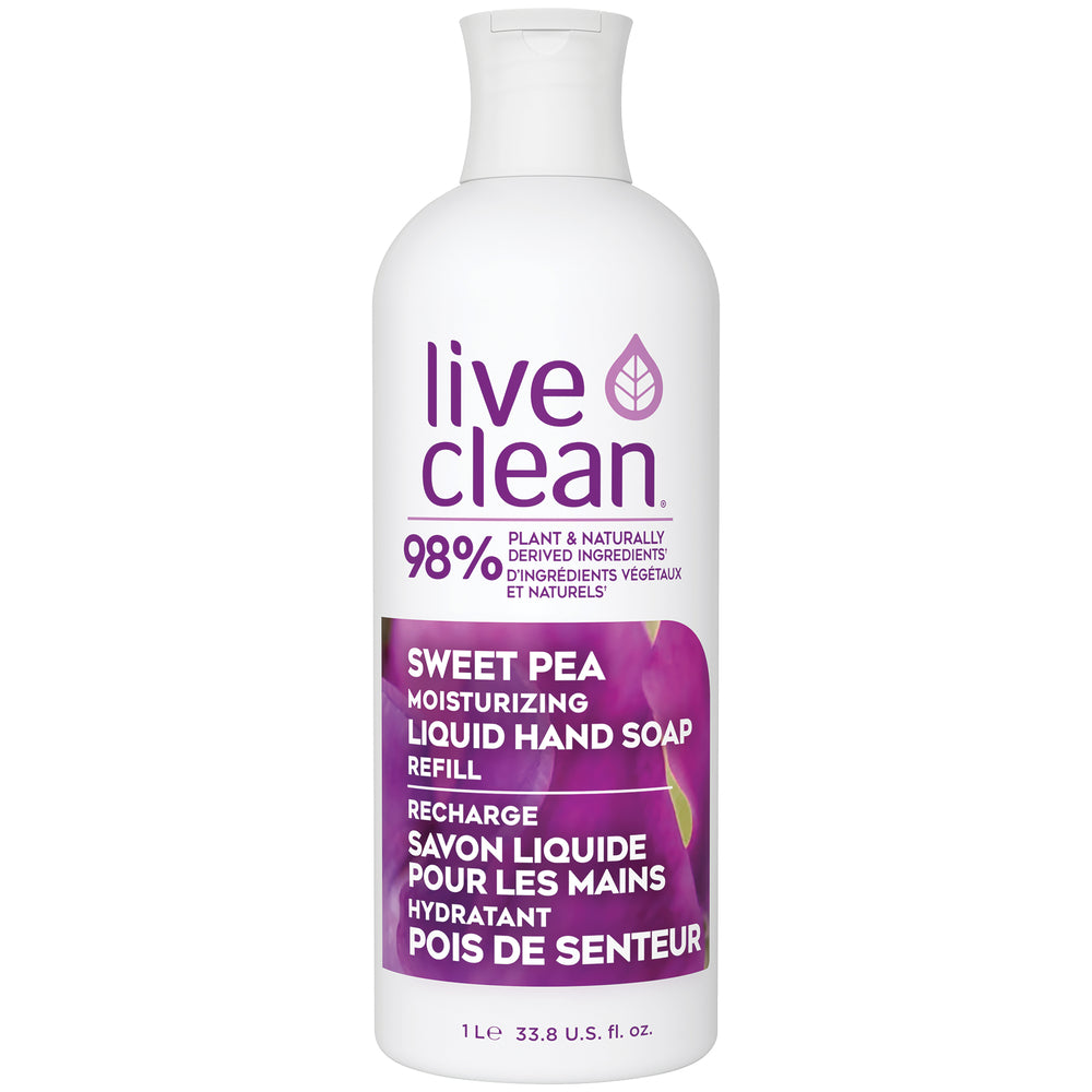 LIVCLEAN SWEET PEA HAND SOAP REFILL, 4 X 1 L