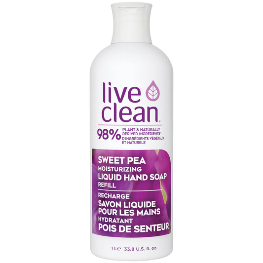 LIVCLEAN SWEET PEA HAND SOAP REFILL, 4 X 1 L