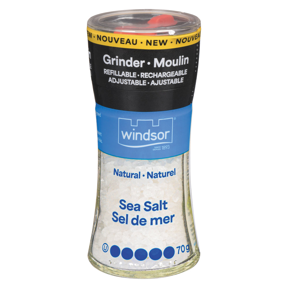 WINDSOR NATURAL MILL SEA SALT, 6 X 70 G