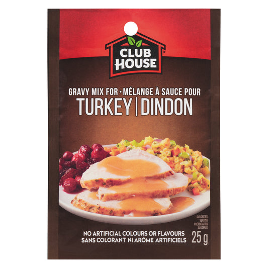 CLUBHOUSE TURKEY GRAVY MIX SGLUTEN, 18 X 25 G