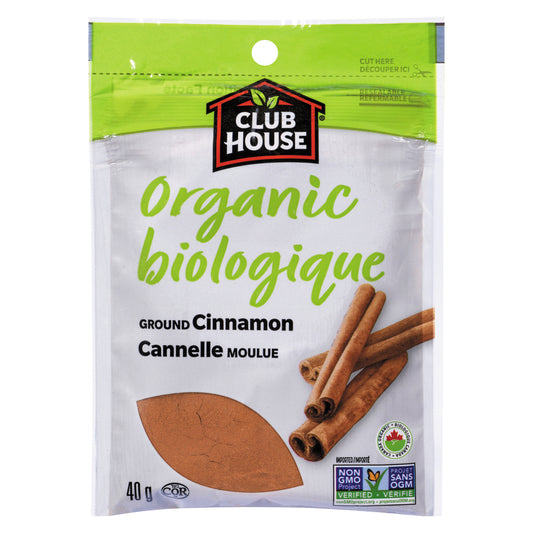 CLUBHOUSE GROUND ORGANIC CINNAMON, 12 X 40 G