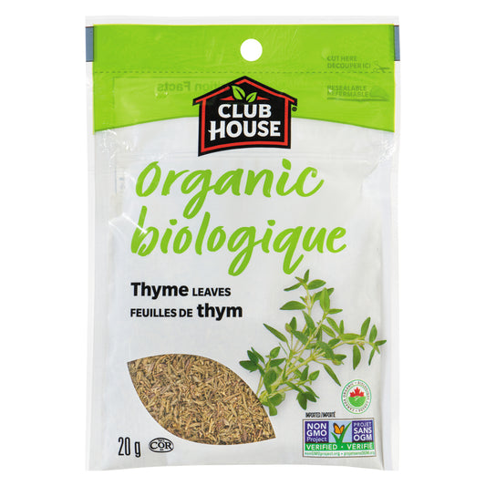 CLUBHOUSE ORGANIC THYME LEAVES, 12 X 20 G