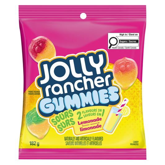 JOLLY RANCHER SOUR LEMONADE PEG CANDIES, 10 X 182 G