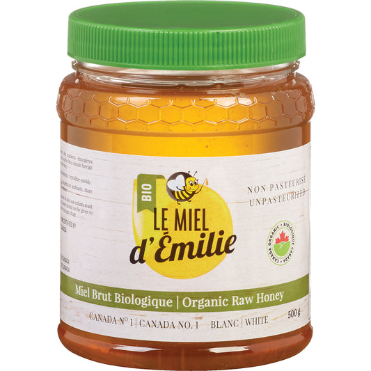 LE MIEL D'EMILIE - ORGANIC RAW HONEY, 12 X 500 G