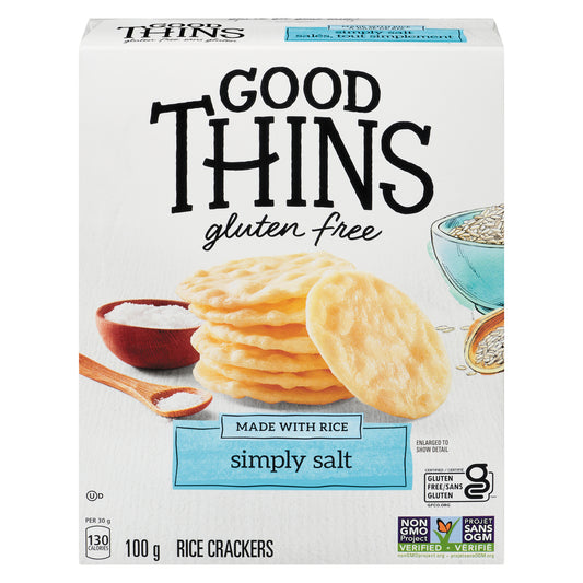 GOOD THINS RICE SIMPLY SALT CRACKERS, 12 X 100 G
