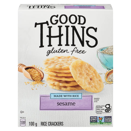 GOOD THINS RICE SESAME CRACKERS, 12 X 100 G