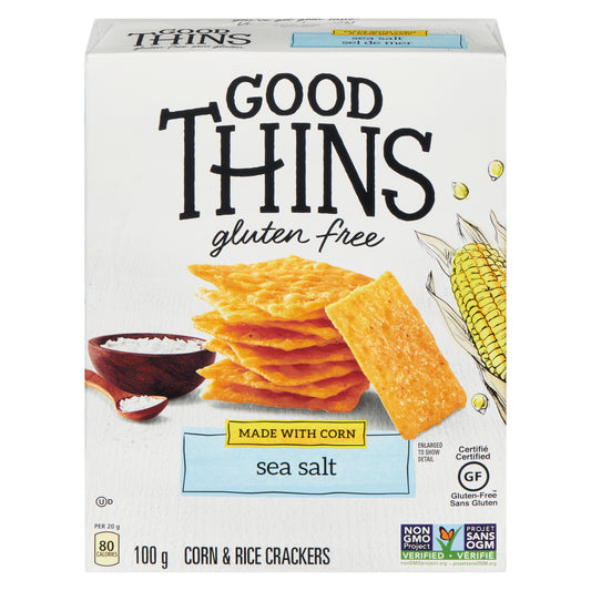 GOOD THINS CORN SEA SALT CRACKERS, 12 X 100 G