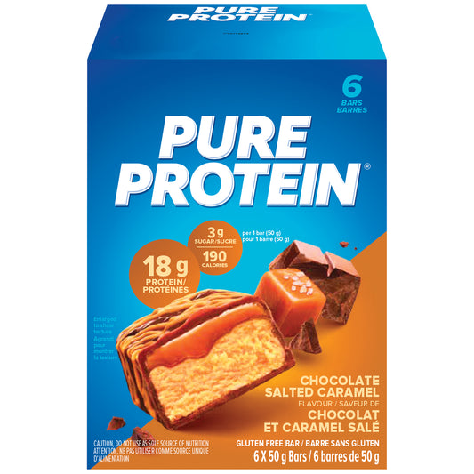 PURE PROTEIN CHOCOLATE SALTED CARAMEL BAR, 6 X 6 X 50 G