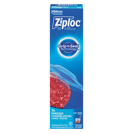ZIPLOC FREEZER BAGS LARGE, 12 X 14 UN