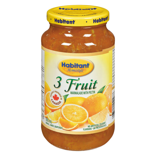 HABITANT THREE FRUIT MARMALADE, 12 X 500 ML