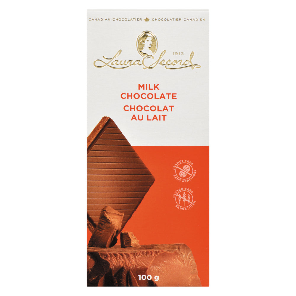 LAURA SECORD MILK CHOCOLATE BAR, 12 X 100 G