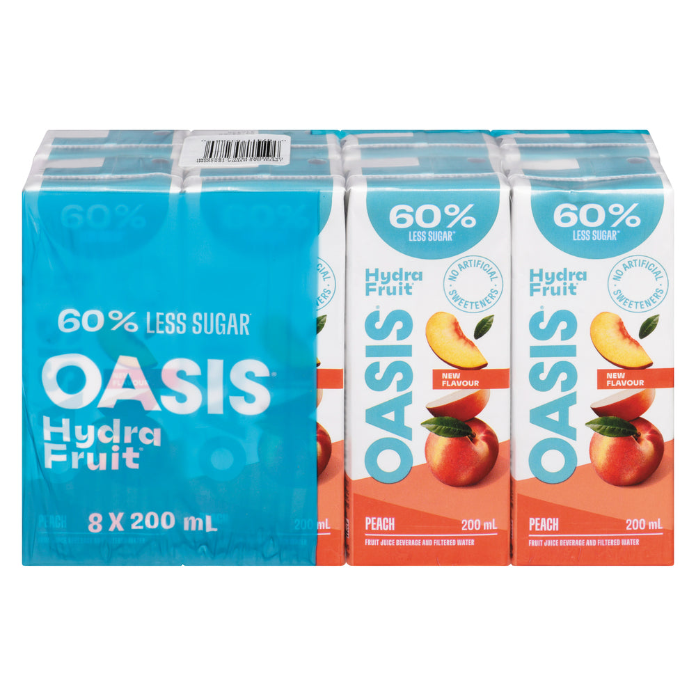 OASIS HYDRAFRUIT PEACH JUICE, 4 X 8 X 200 ML