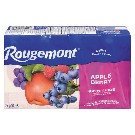 ROUGEMONT JUICE BLEND APPLE APPLE/BERRIES, 4 X 1.6 L